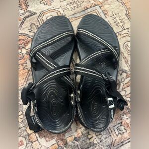 Chaco Black Sandals with White Accents women’s size 10